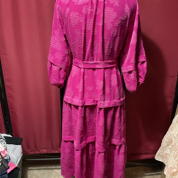 Pioneer Woman hot pink tiered high low dress Small - Picture 7 of 7